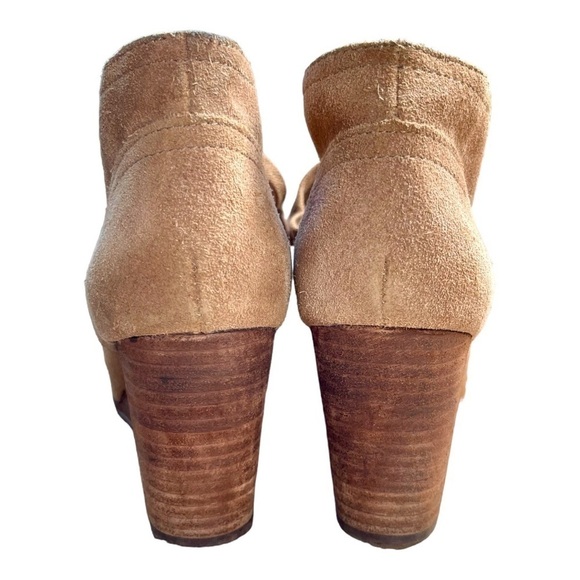 LUCKY BRAND, WOMENS, TRENDY, SWAY WEDGE BOOTIES. CAMEL COLOR LEATHER. SIZE 7M - Picture 5 of 7